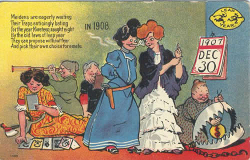 Postcard Leap Year Maidens Are 1908