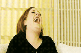 Adele laughing.