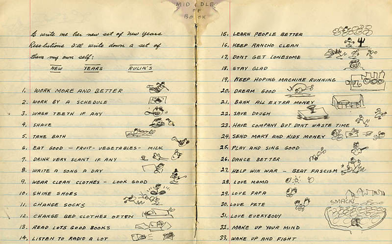 Woody Guthrie's New Year's Rulins